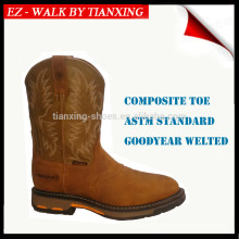 Botas de trabalho de bordado Welington com dedo composto